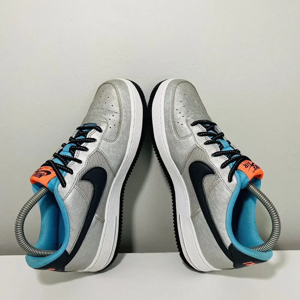 Nike Air Force 1 One Low Boys 6Y Shoes Silver Gray Space To Dream CW6011-001 - Picture 8 of 12